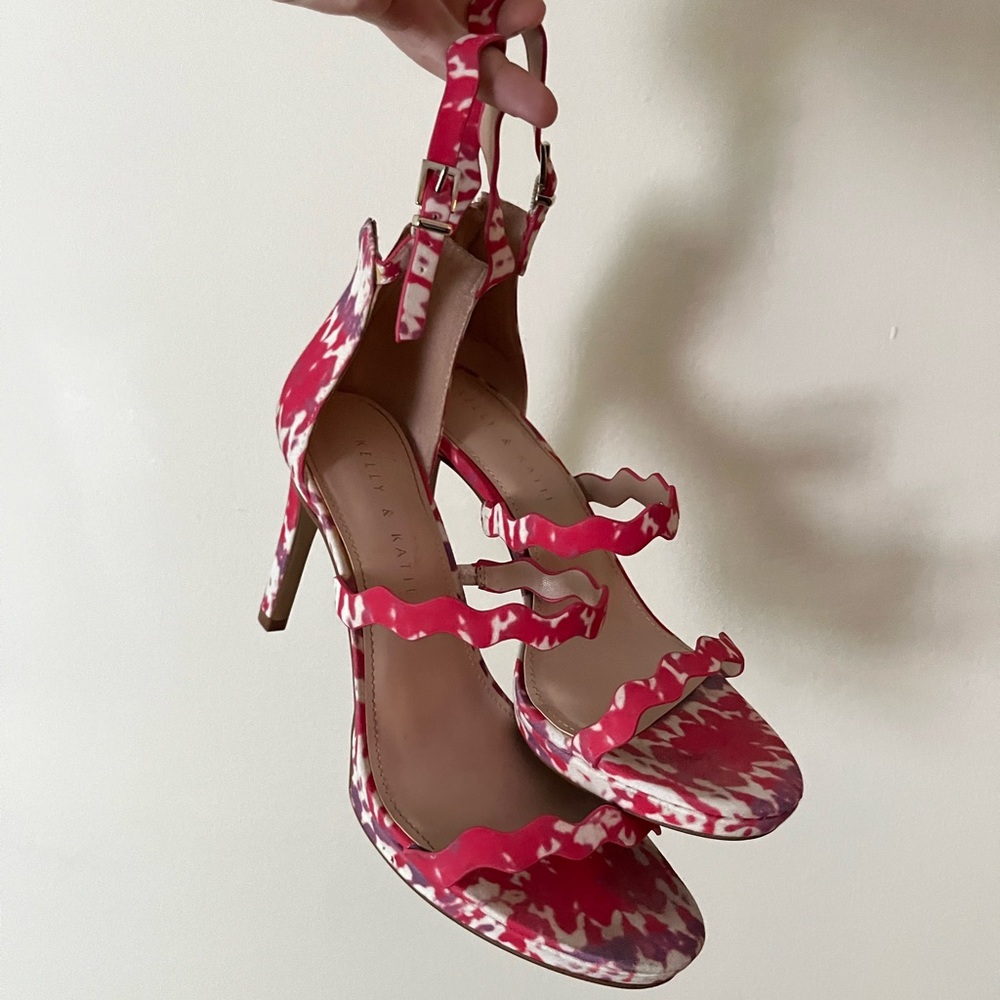 Kelly & Katie Tie-Dye Pink Strappy Sandals